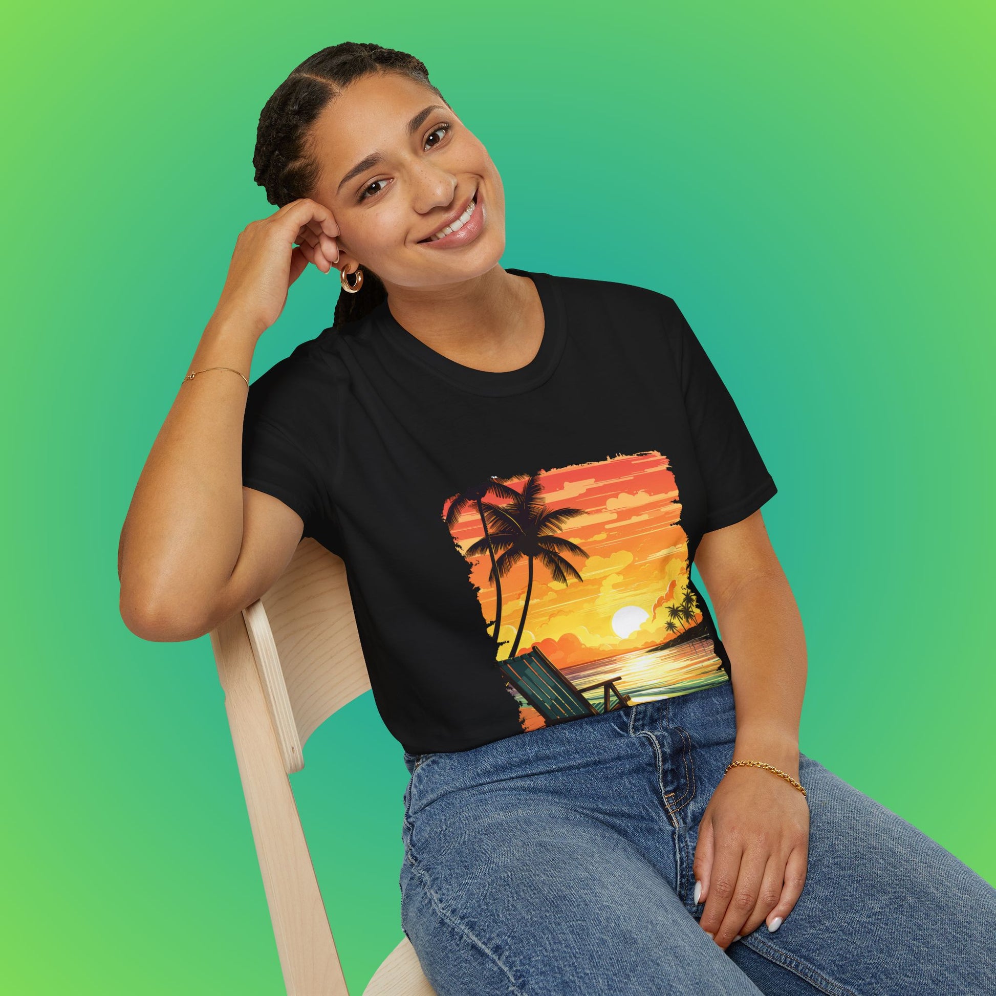 Chair sunset beach shirt image 3