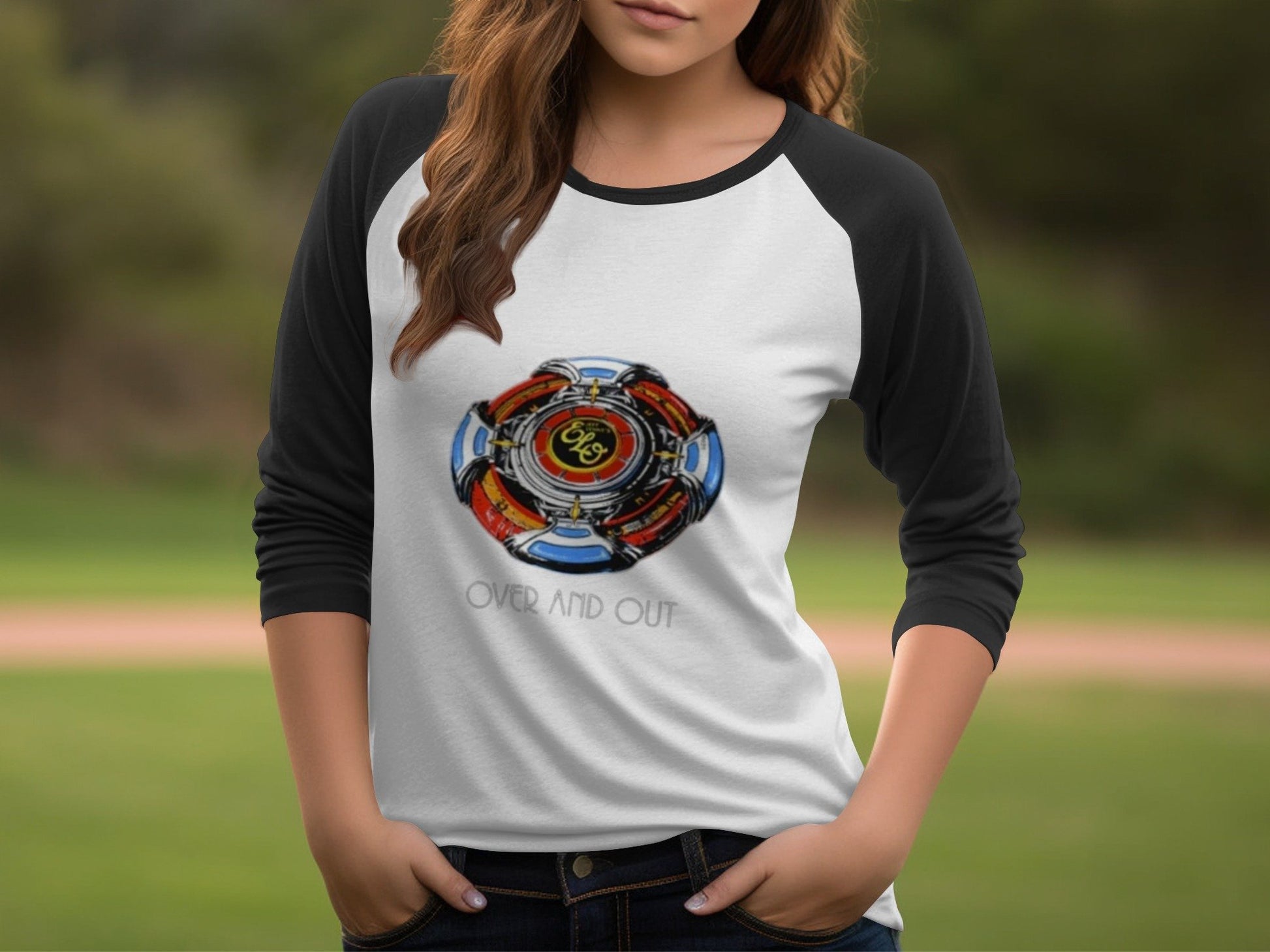 ELO Baseball Tee with 'Over and Out' Design image 1