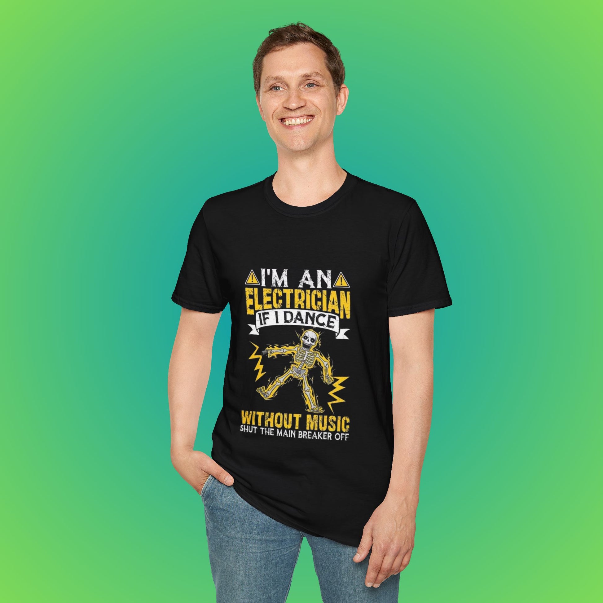 Electrician Funny T-Shirt - Black, 4XL image