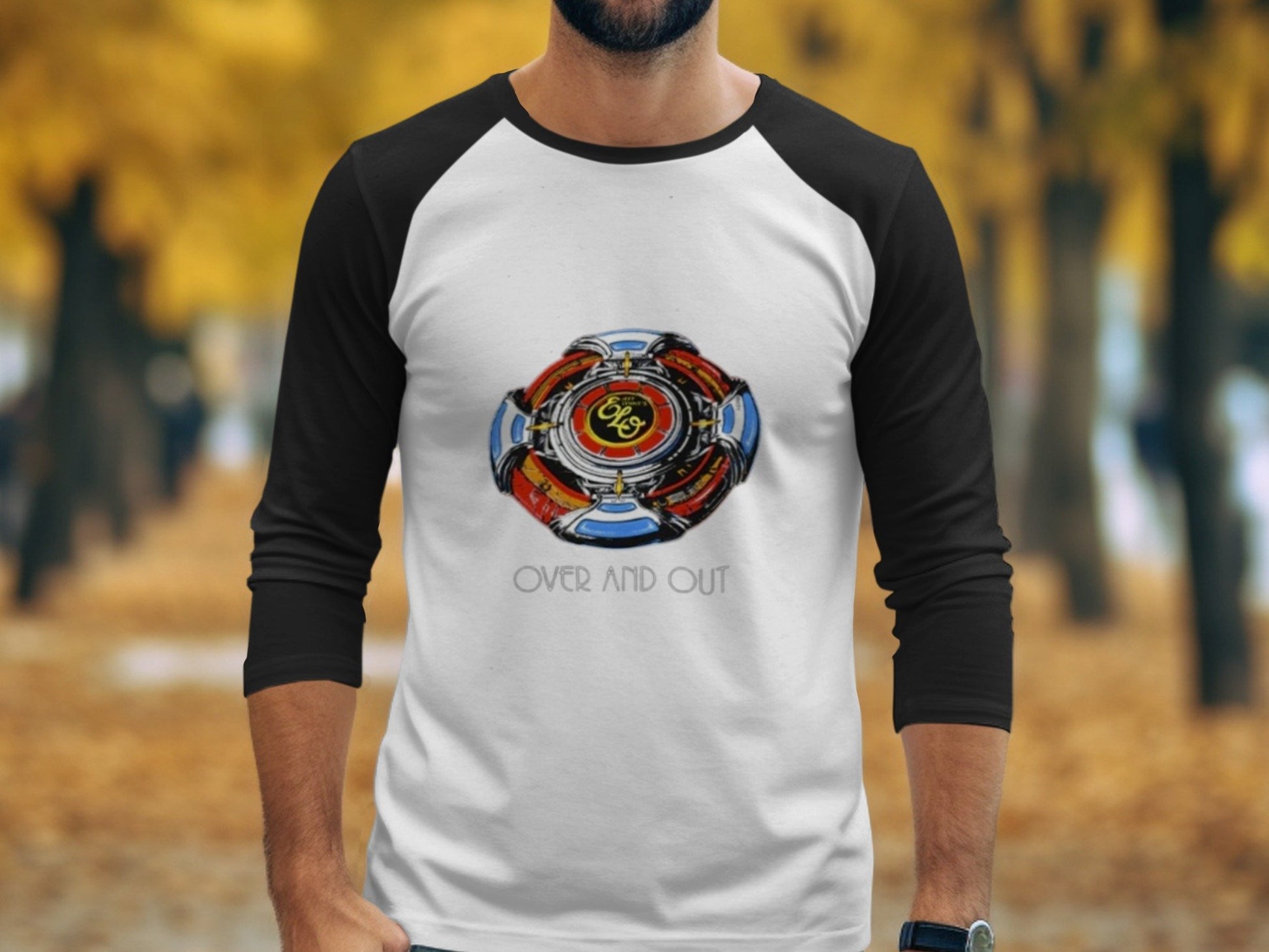 ELO Baseball Tee with 'Over and Out' Design image 3