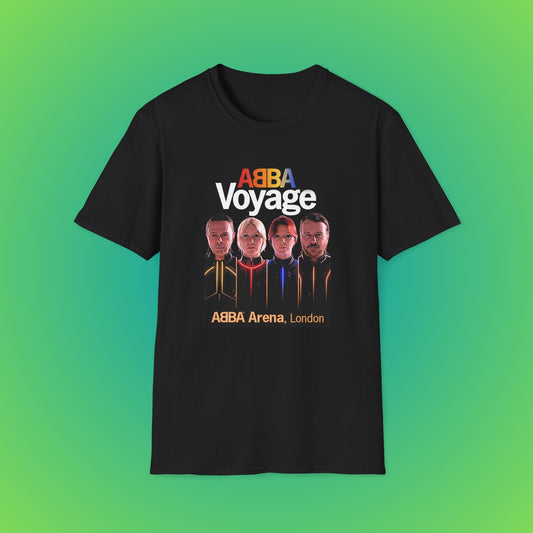 ABBA Voyage Unisex Softstyle T-Shirt | Concert tee, Music fan apparel, Casual wear, Gifts for fans, Unique graphic shirt