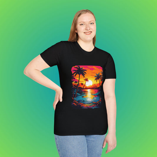 Blue tropical sea beach  shirt image 0