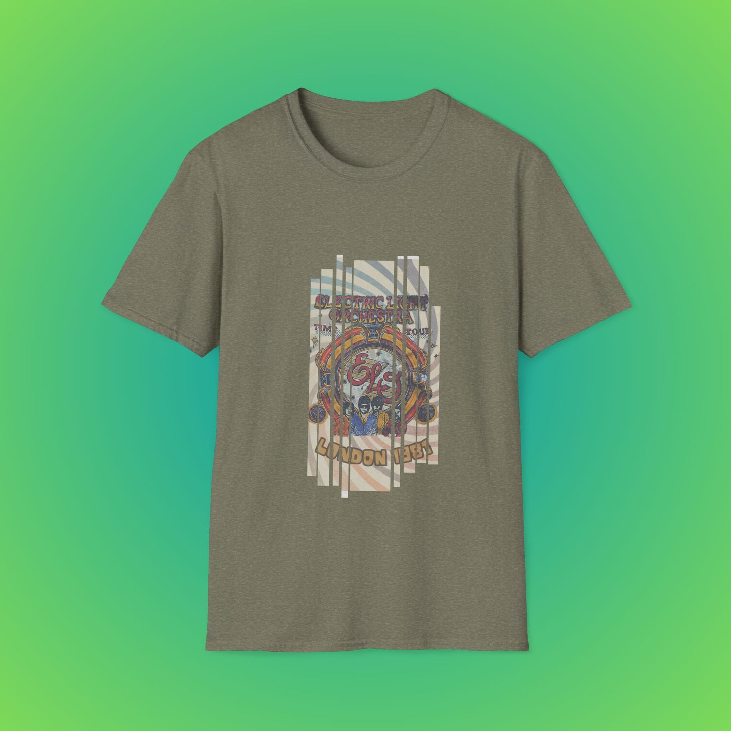 UK ELO Time Tour Unisex Softstyle T-Shirt - Heather Military Green, 2XL image