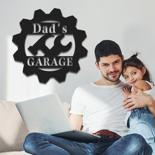 Customizable Garage Metal Sign With LED Lights Wall Art Decor Father's Day Gift for Dad