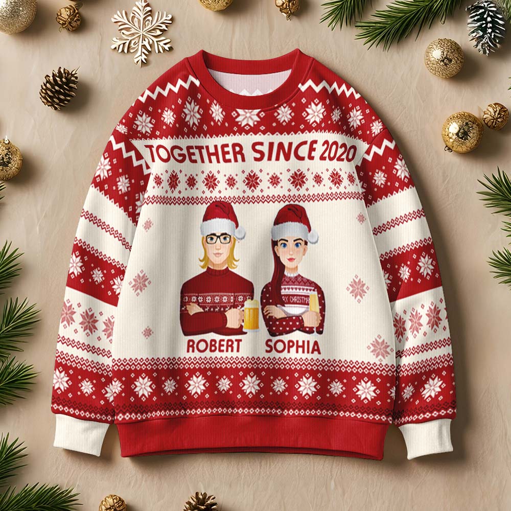 Personalized Adult Ugly Sweater Cartoon Christmas Sweater Funny Gift for Family or Friend