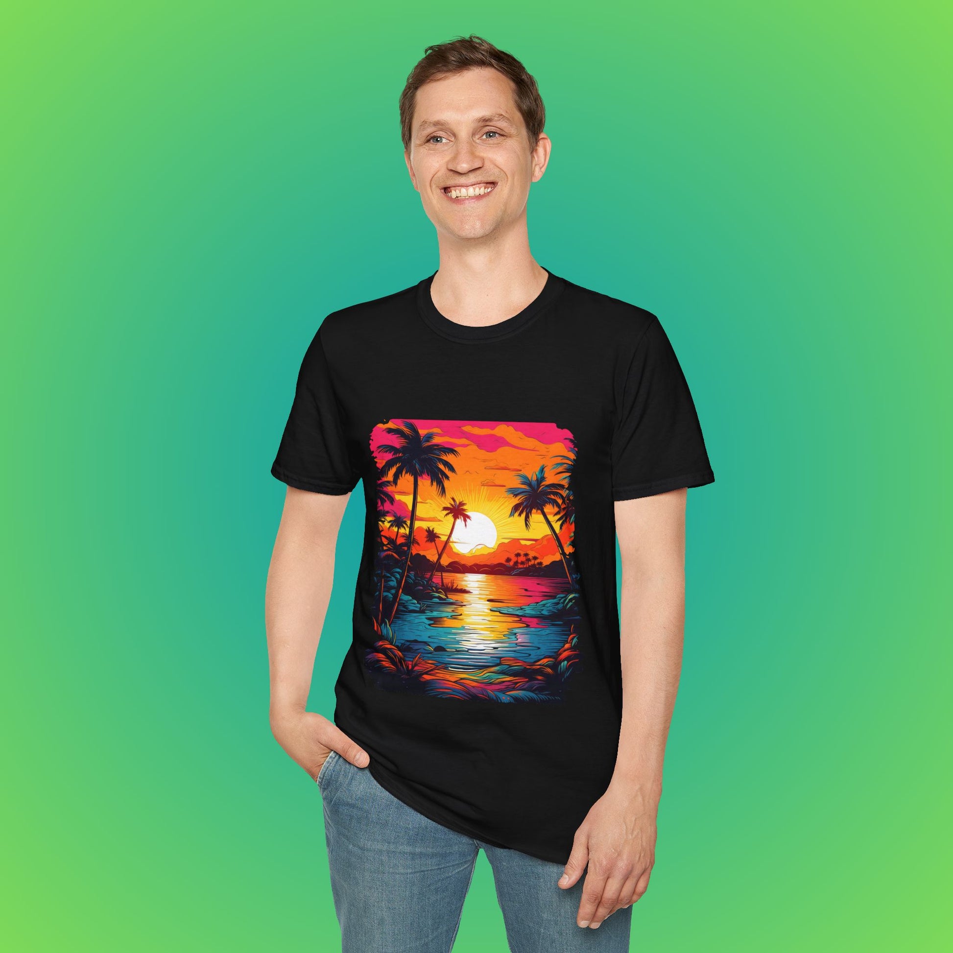 Blue tropical sea beach  shirt image 2