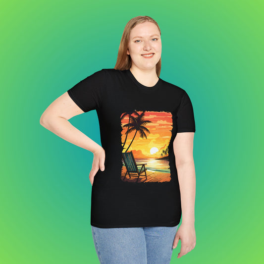 Chair sunset beach shirt image 0
