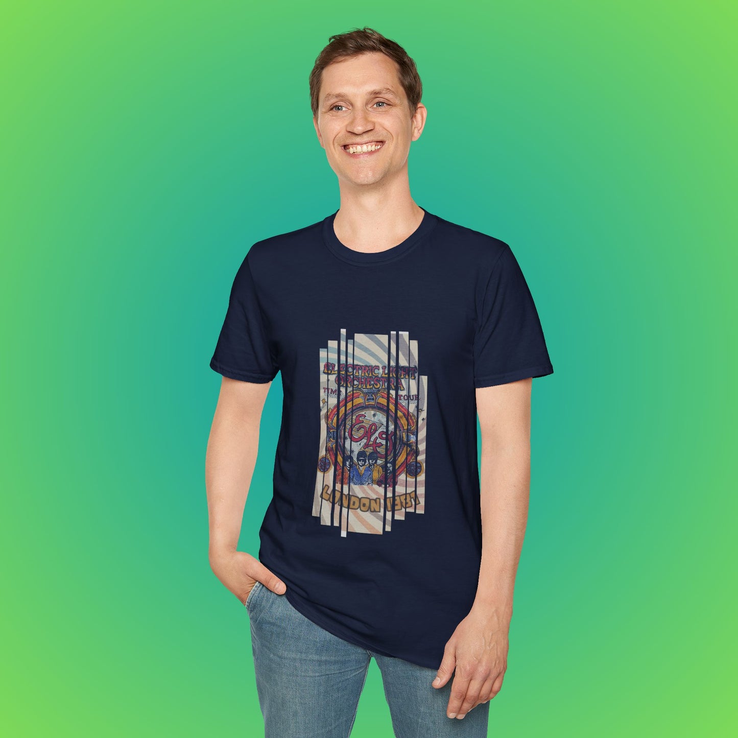 UK ELO Time Tour Unisex Softstyle T-Shirt image 33