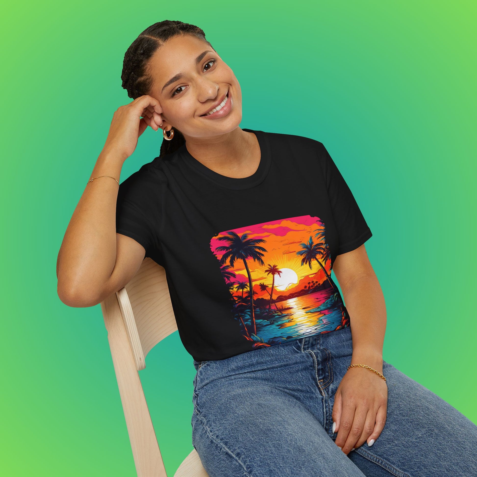 Blue tropical sea beach  shirt image 3