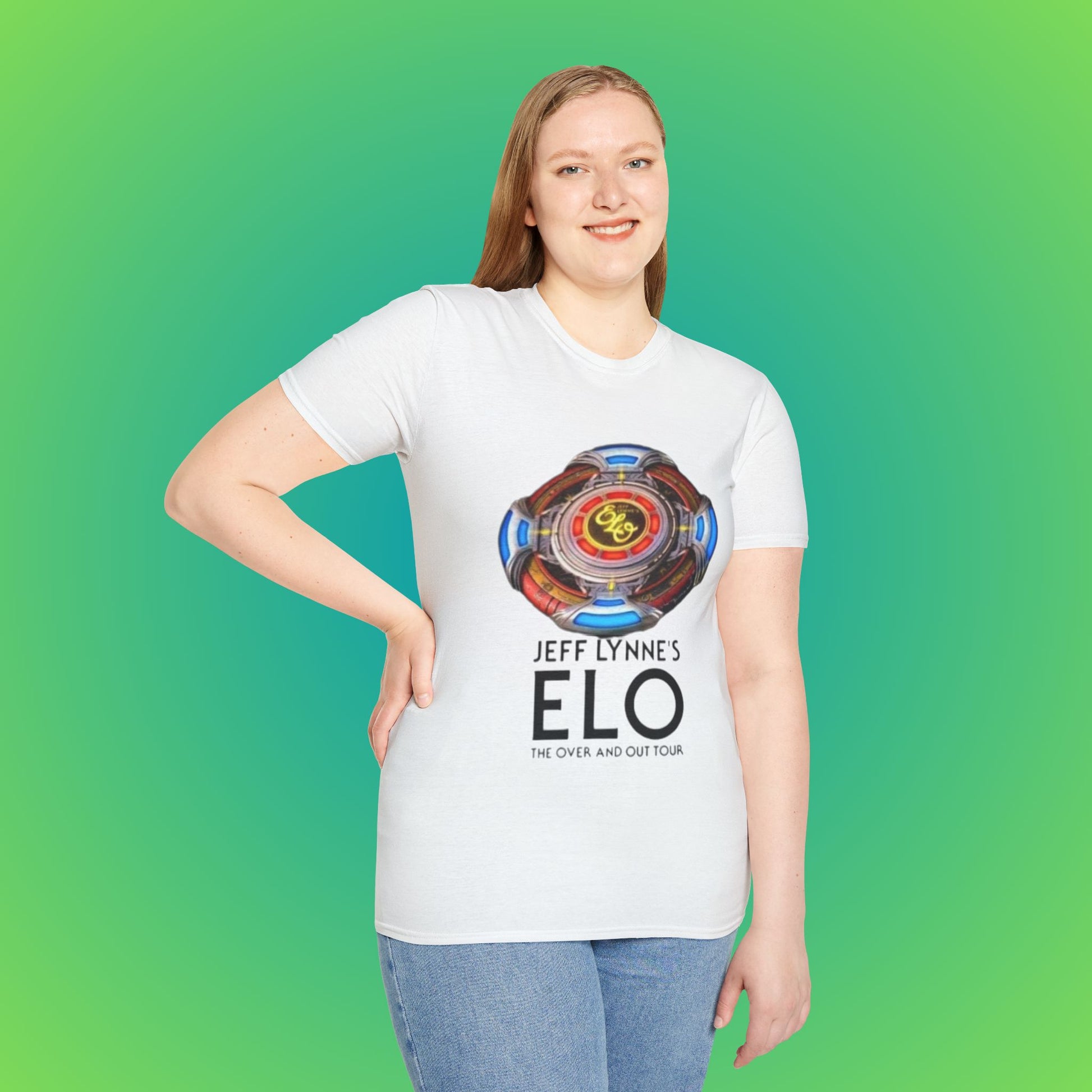 ELO Tour T-Shirt, Unisex Concert Tee, Festival Wear, Music Lover Gift, Vintage Style Tee, Jeff Lynne Merch - White, M image