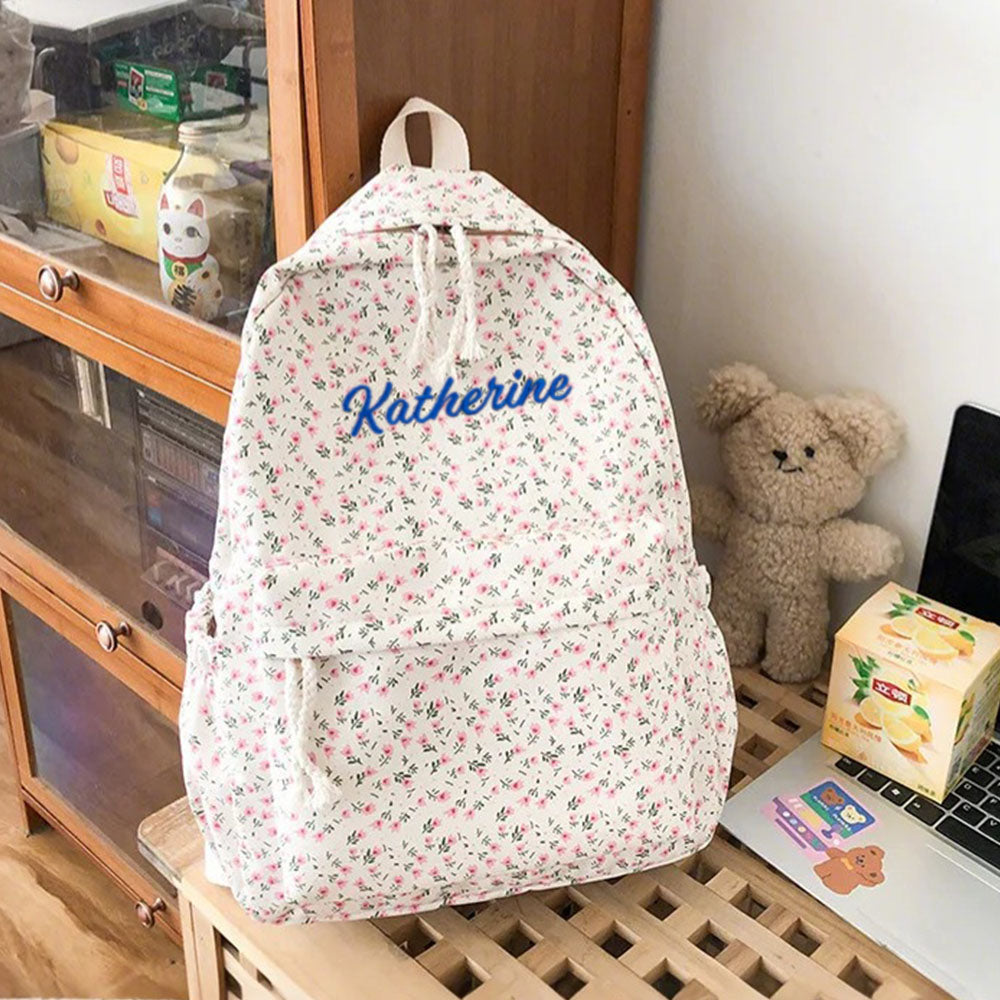 Personalized Schoolbag Flower Girl Student Customized Name Backpack Gift for Her
