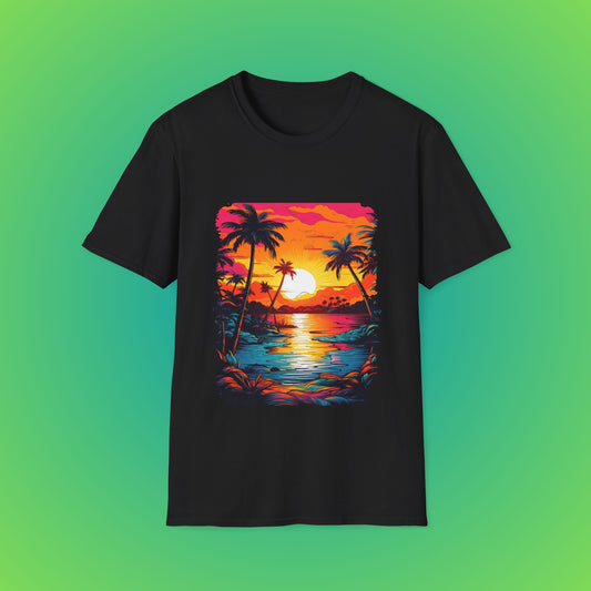 Blue tropical sea beach  shirt image 1