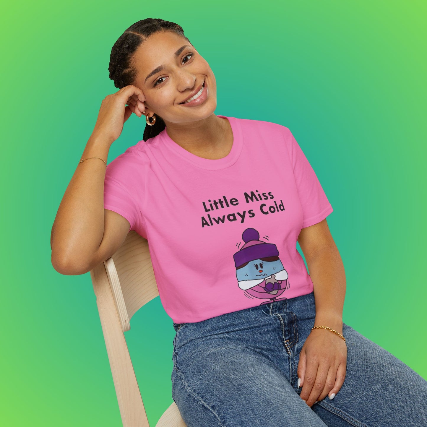 Cute 'Little Miss Always Cold' Cartoon Shirt