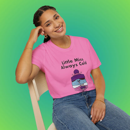 Cute 'Little Miss Always Cold' Cartoon Shirt