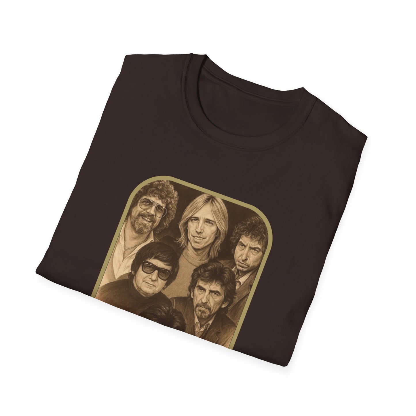 Traveling Wilburys T-Shirt: Music Band Graphic, Vintage Style, Band Member Portrait