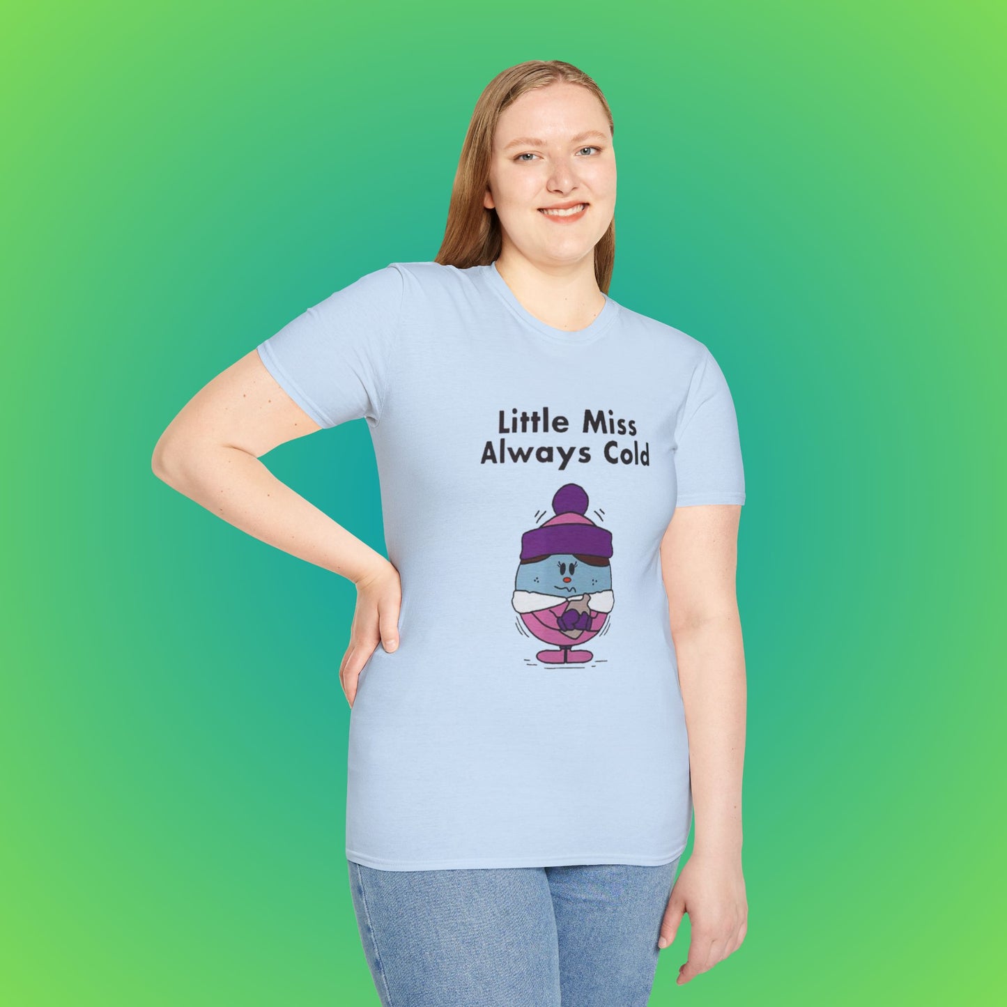 Cute 'Little Miss Always Cold' Cartoon Shirt