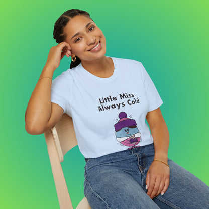 Cute 'Little Miss Always Cold' Cartoon Shirt