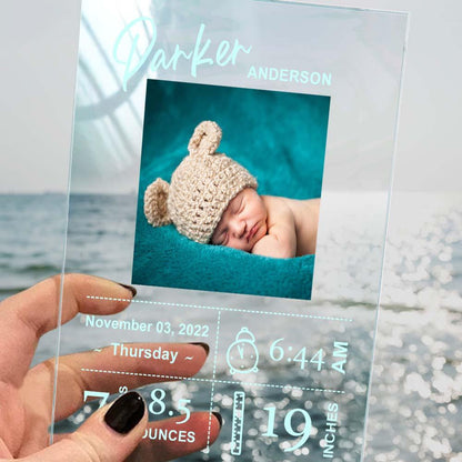 Personalized Baby Birthday Plaque Custom Baby Photo Plaque Gift