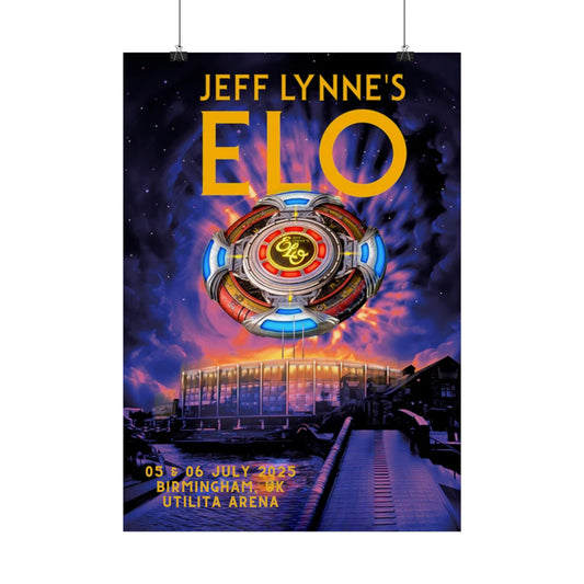 ELO Birmingham Concert Poster: Retro Music Art, Home Decor, Fan Gift, Vintage Music Memorabilia, Concert Wall Art