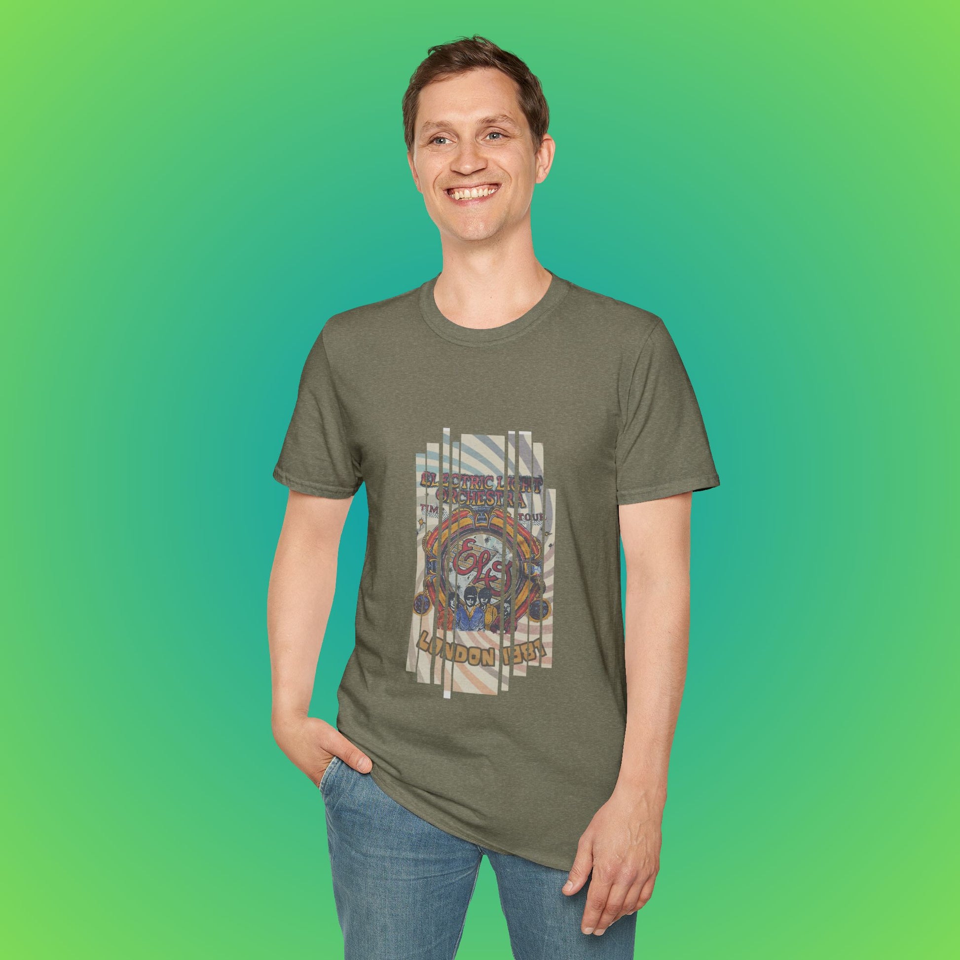 UK ELO Time Tour Unisex Softstyle T-Shirt image 15