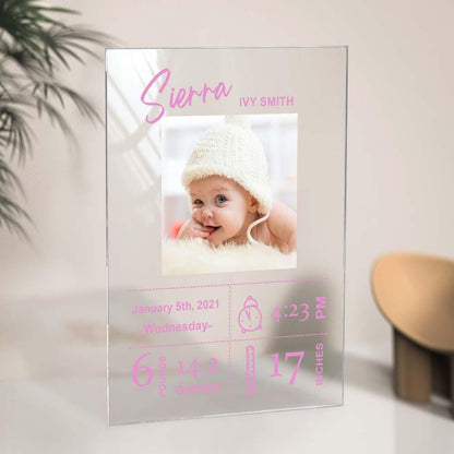Personalized Baby Birthday Plaque Custom Baby Photo Plaque Gift