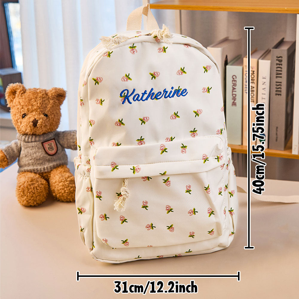 Personalized Schoolbag Flower Girl Student Customized Name Backpack Gift for Her