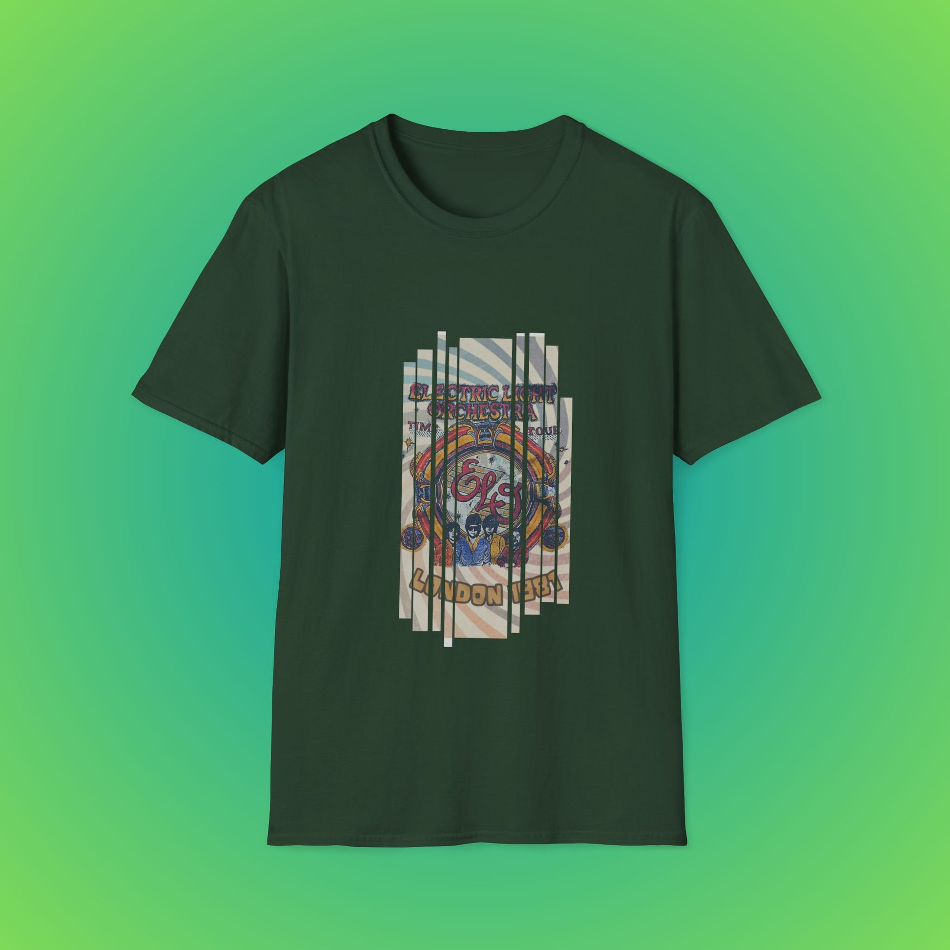 UK ELO Time Tour Unisex Softstyle T-Shirt - Forest Green, S image