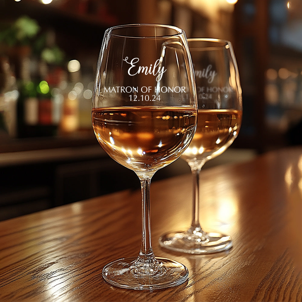 Personalized Name Red Wine Glass Bridal Party Gifts