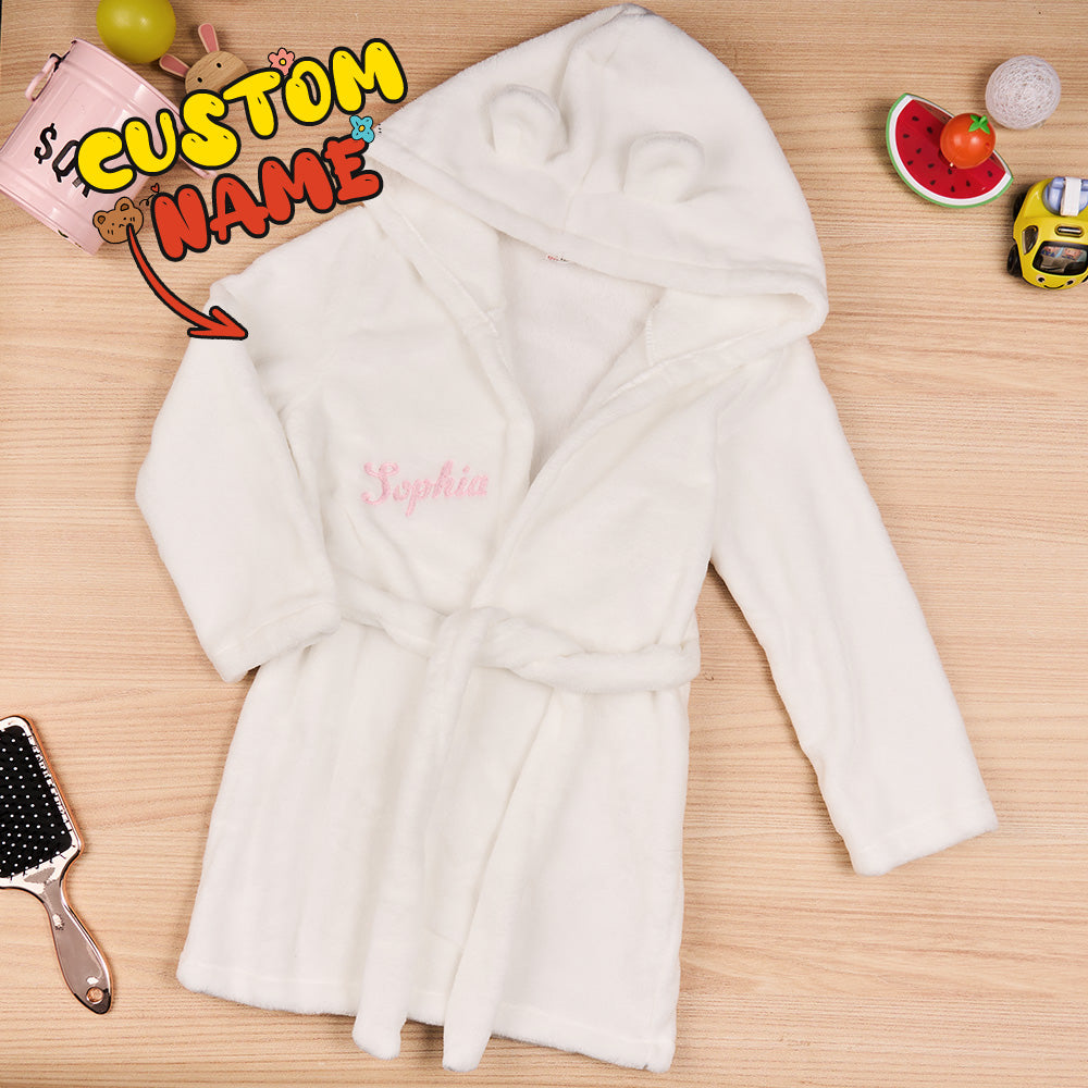 Personalized Bear Ear Embroidery Dressing Gown Gift for Kid