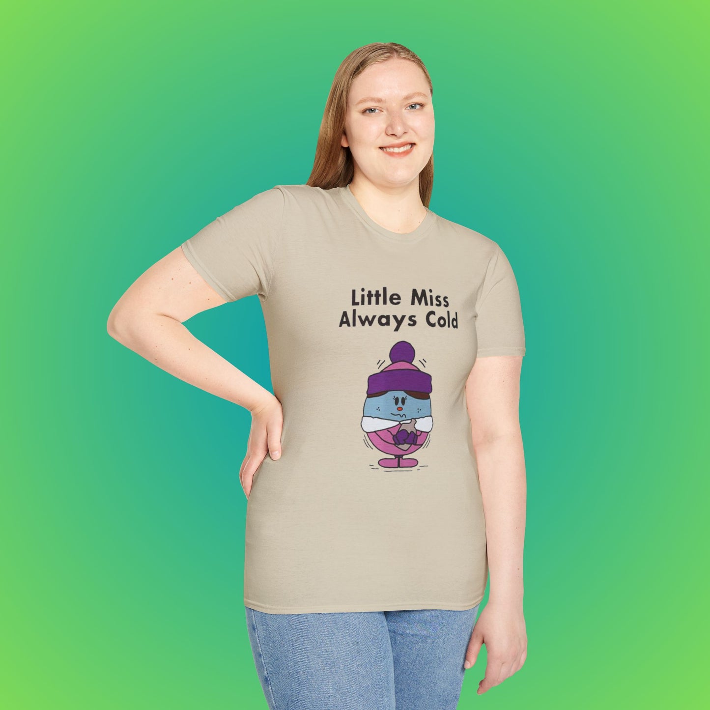 Cute 'Little Miss Always Cold' Cartoon Shirt