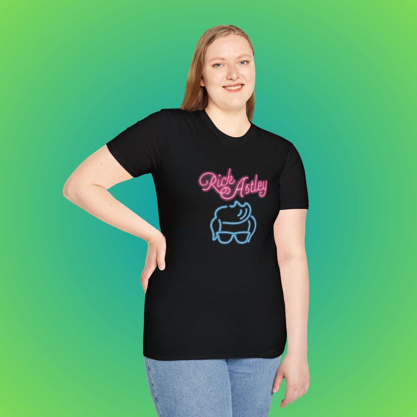 Rick Astley Neon Portrait T-Shirt