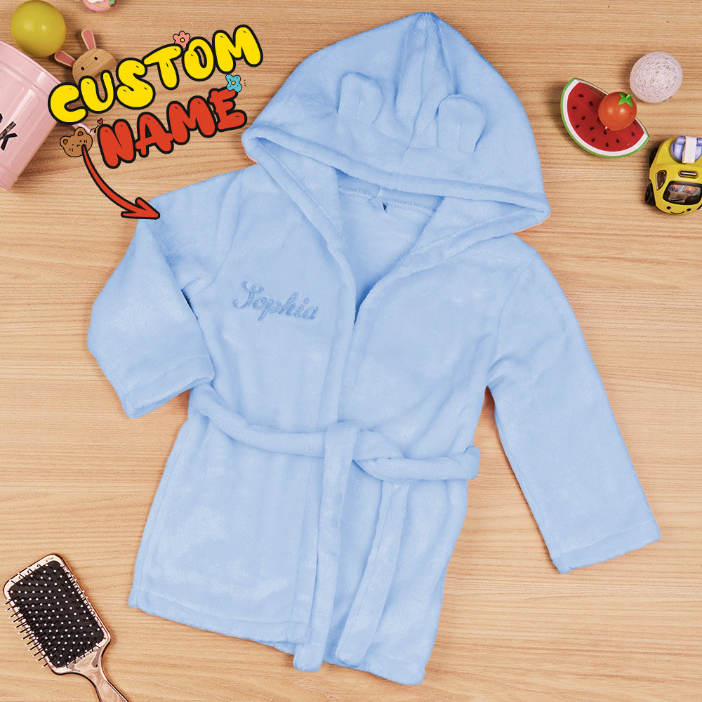 Personalized Bear Ear Embroidery Dressing Gown Gift for Kid