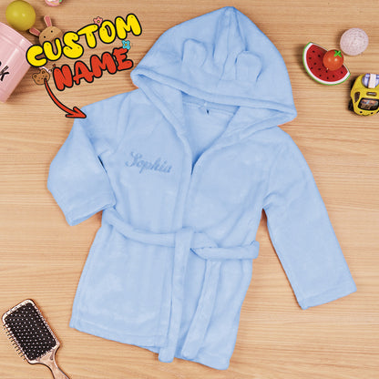 Personalized Bear Ear Embroidery Dressing Gown Gift for Kid