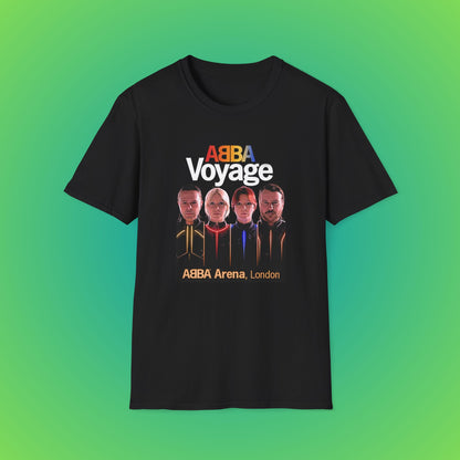 ABBA Voyage Unisex Softstyle T-Shirt | Concert tee, Music fan apparel, Casual wear, Gifts for fans, Unique graphic shirt