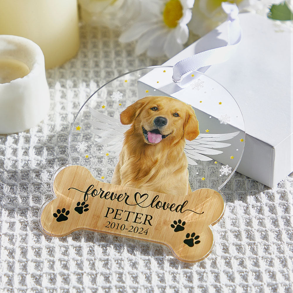 Personalized Dog Memorial Ornament Christmas Ornaments Pet Loss Keepsake Gift for Pet Lovers