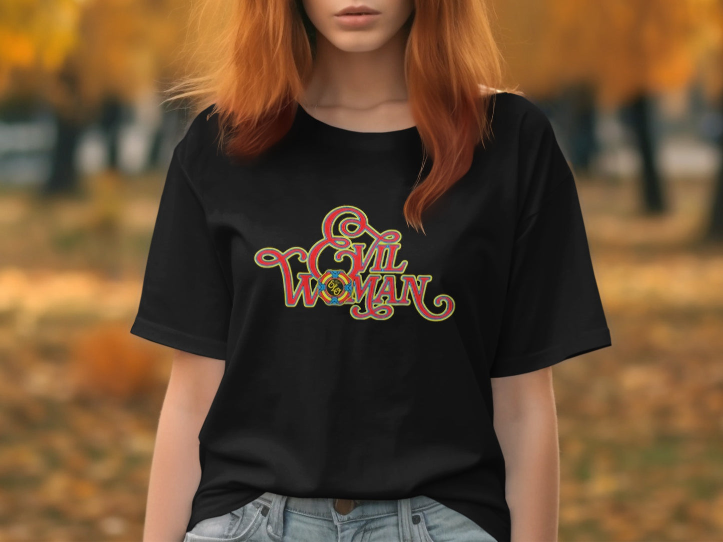 Evil Woman Graphic Black Casual T-Shirt