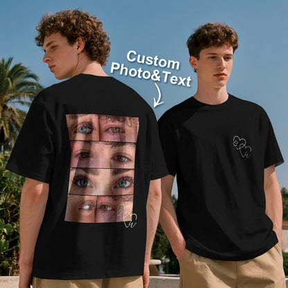 Custom Photo T-shirt Personalized Eyes Shirt for Couple Valentines Gift