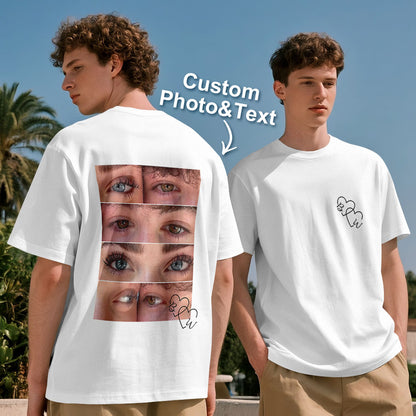 Custom Photo T-shirt Personalized Eyes Shirt for Couple Valentines Gift