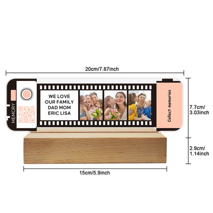 Custom QR code Acrylic Filmstrip Plaque Night Light Gift for Family