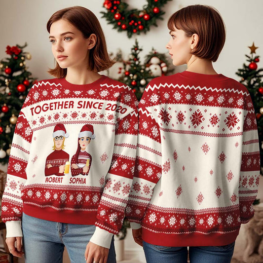 Personalized Adult Ugly Sweater Cartoon Christmas Sweater Funny Gift for Family or Friend