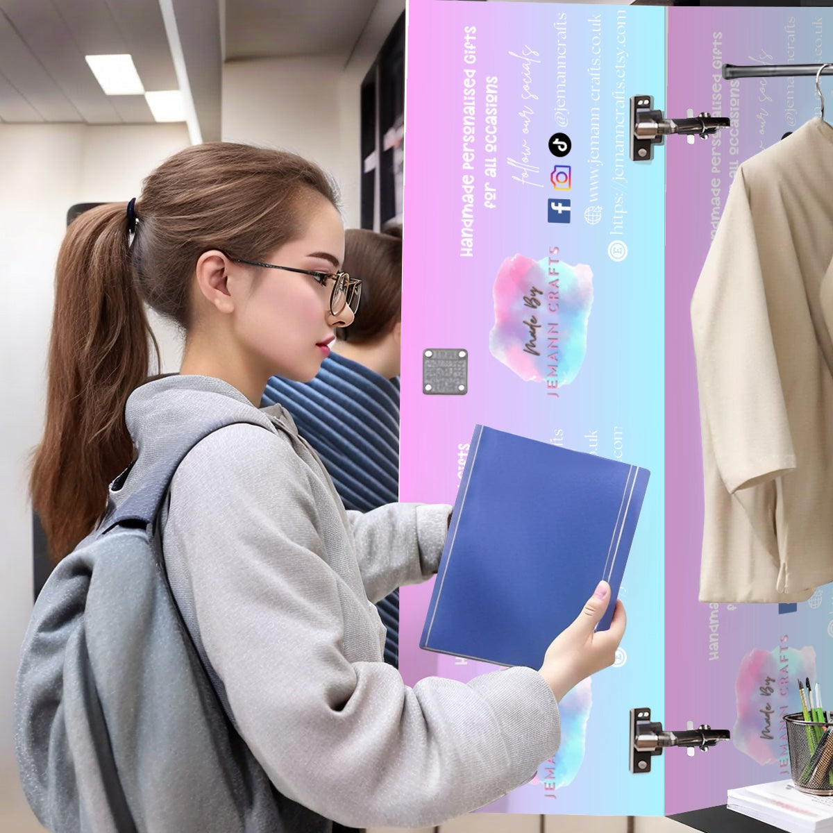 School Locker Magnetic Wallpaper 2 pcs