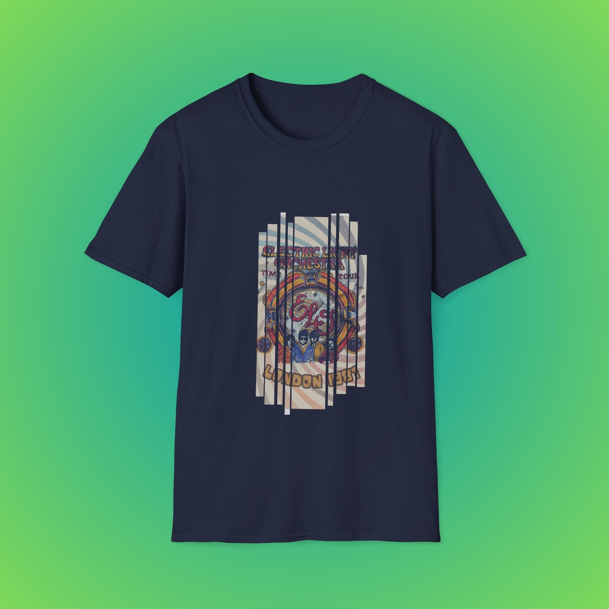 UK ELO Time Tour Unisex Softstyle T-Shirt - Navy, 2XL image