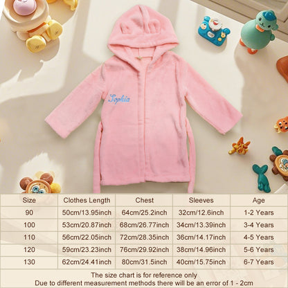 Personalized Bear Ear Embroidery Dressing Gown Gift for Kid
