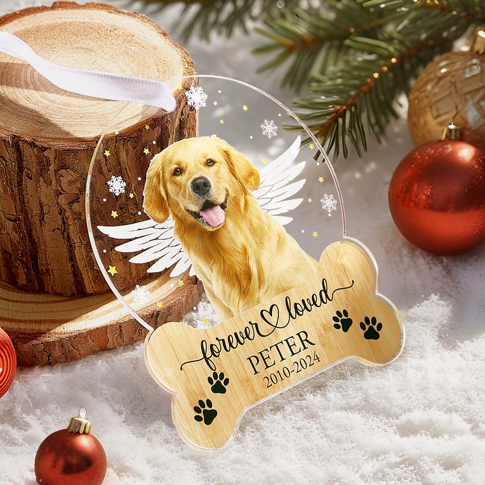 Personalized Dog Memorial Ornament Christmas Ornaments Pet Loss Keepsake Gift for Pet Lovers
