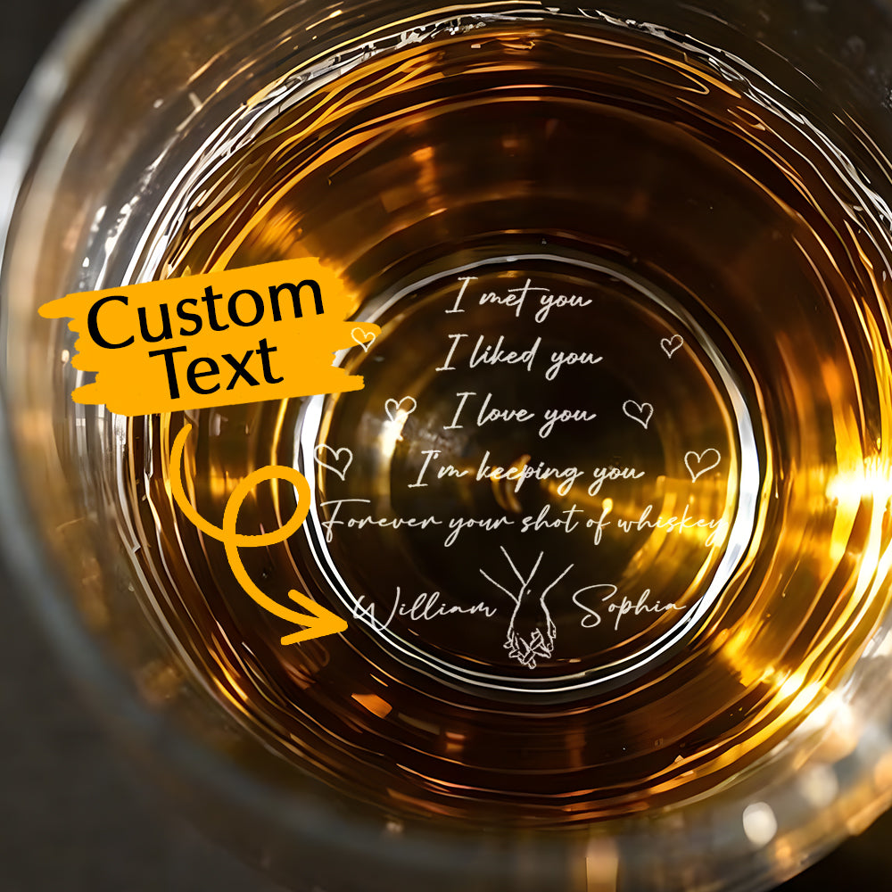 Personalized Whiskey Glass I Met You I Liked You I Love You 10oz Whiskey Glass Gift for Husband or Boyfriend