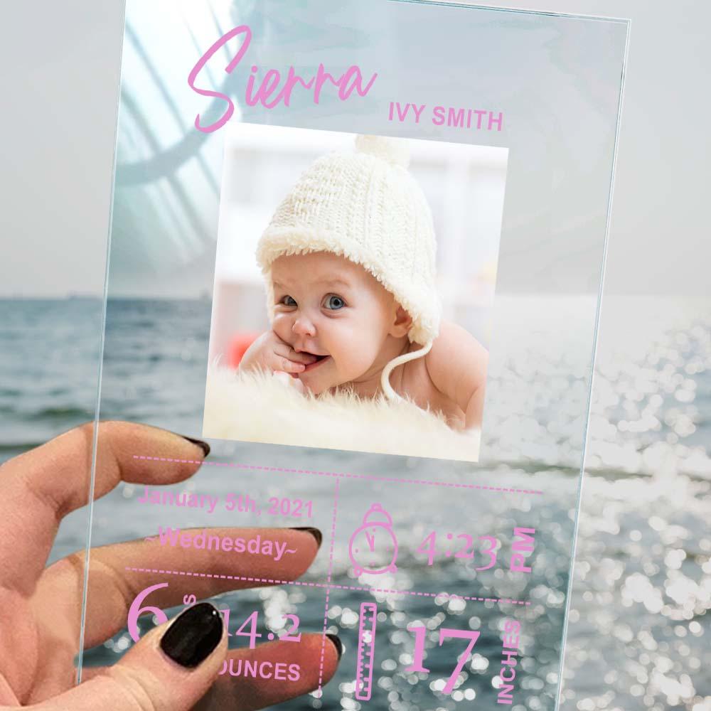 Personalized Baby Birthday Plaque Custom Baby Photo Plaque Gift